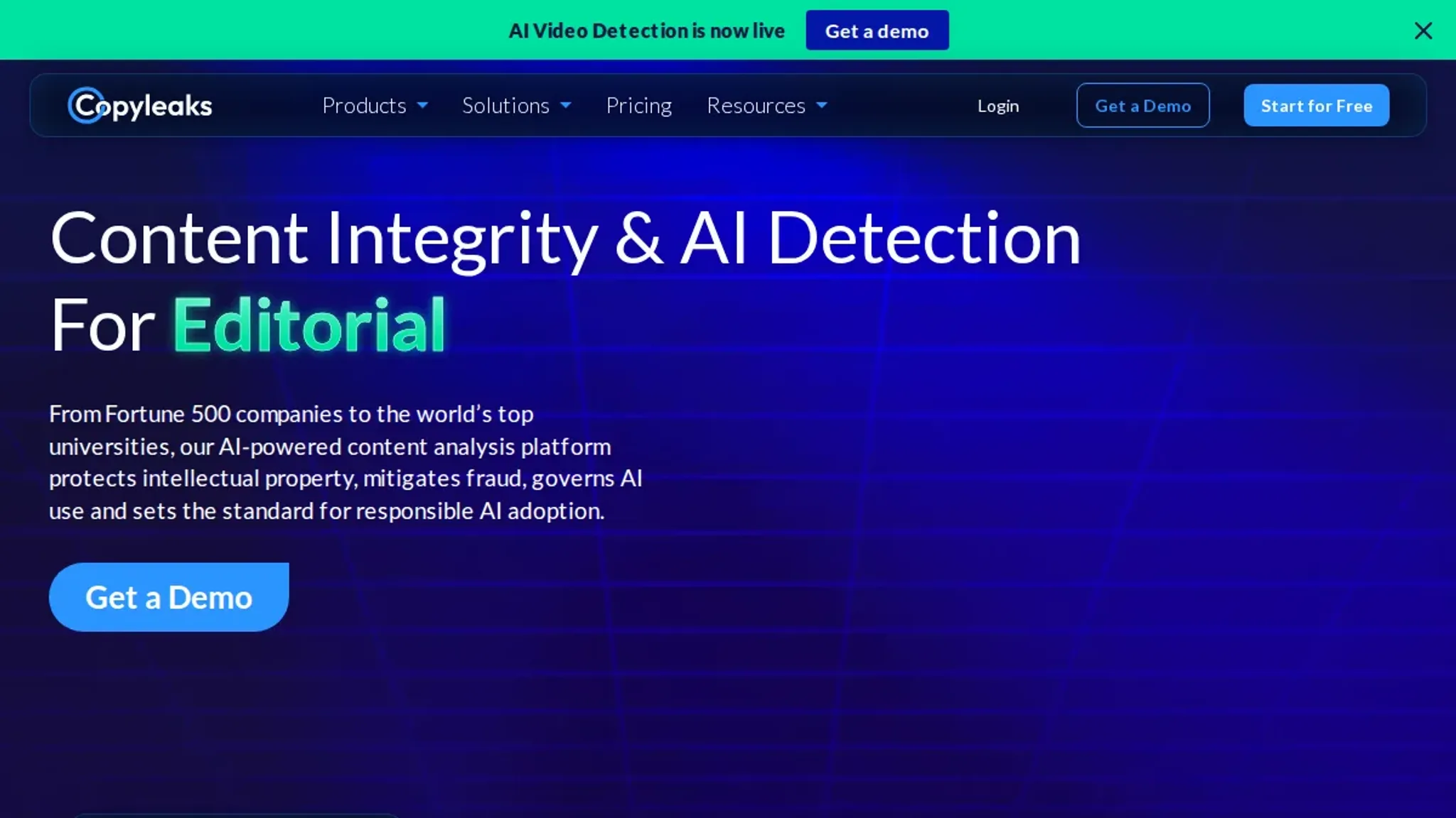 Screenshot of the Copyleaks AI Detector homepage, captured October 2026