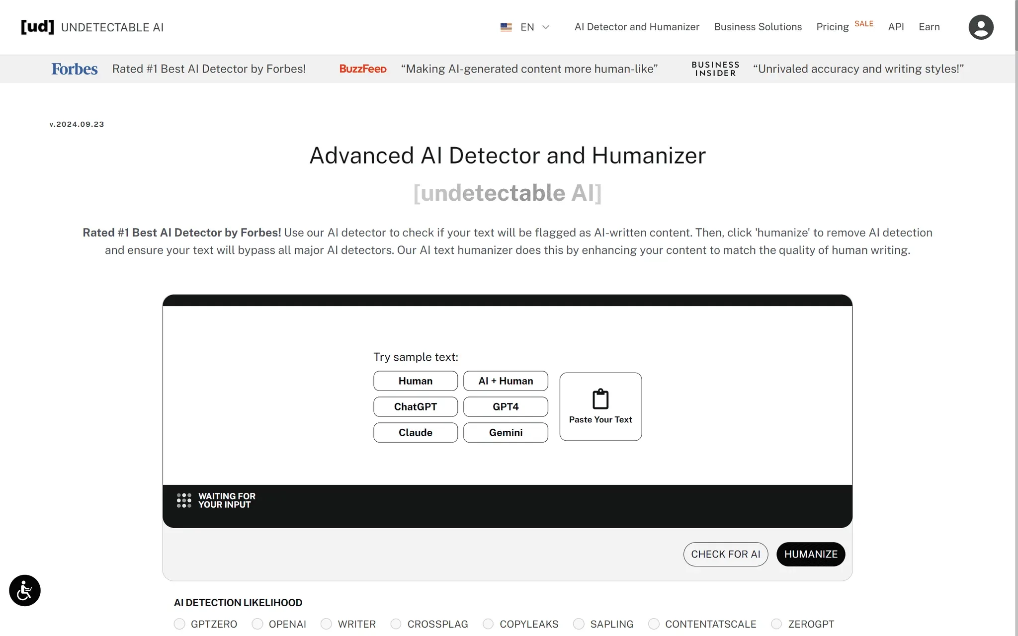 OpenGraph image for Undetectable AI homepage