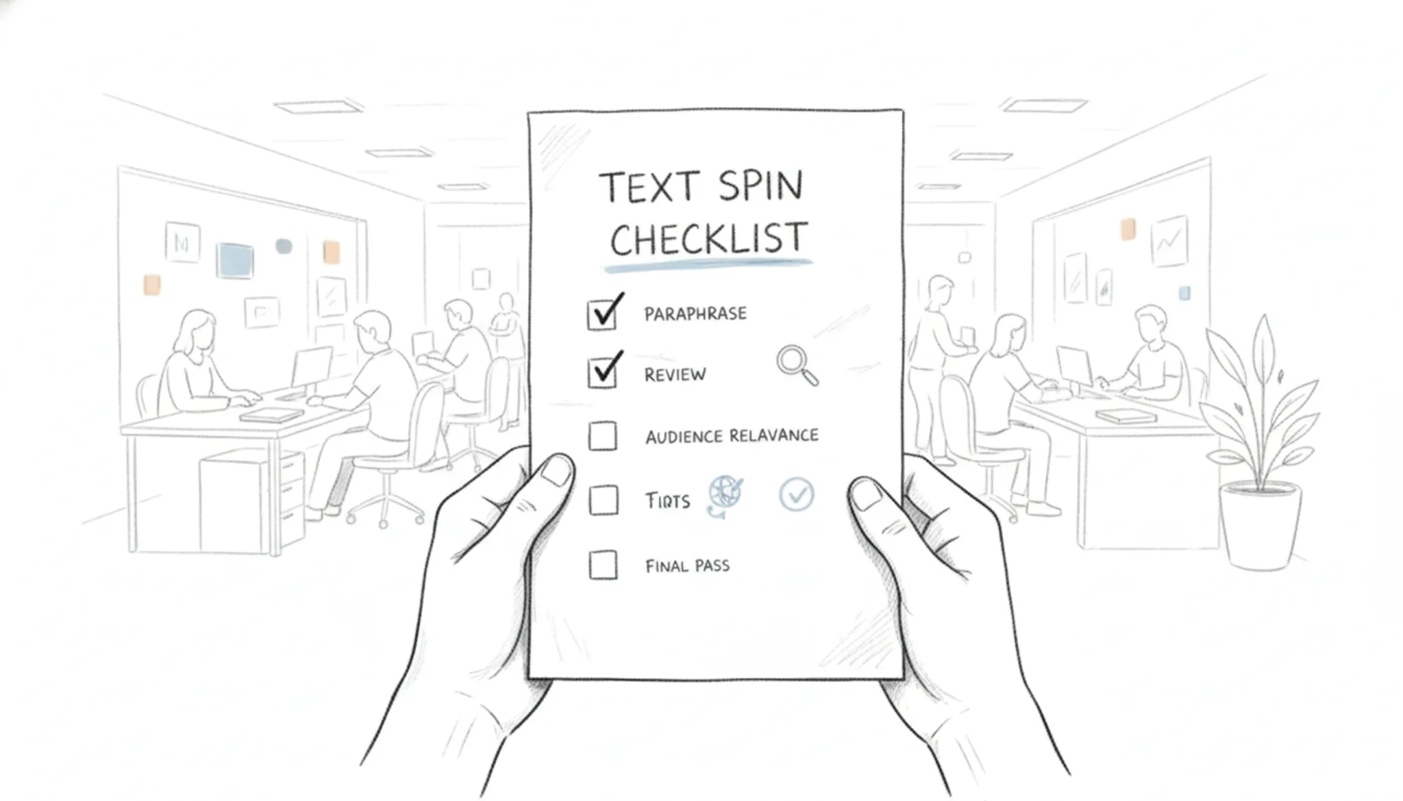 Text spin checklist: verify your output