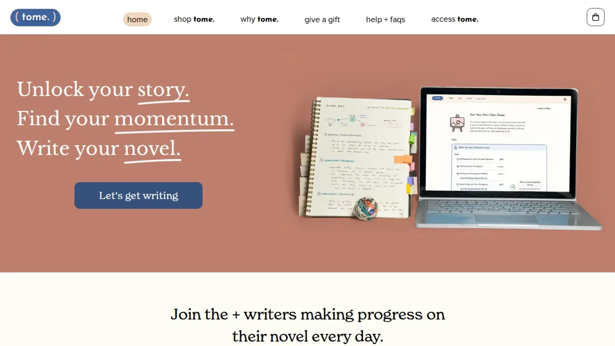 Screenshot of the tome homepage, captured October 2026