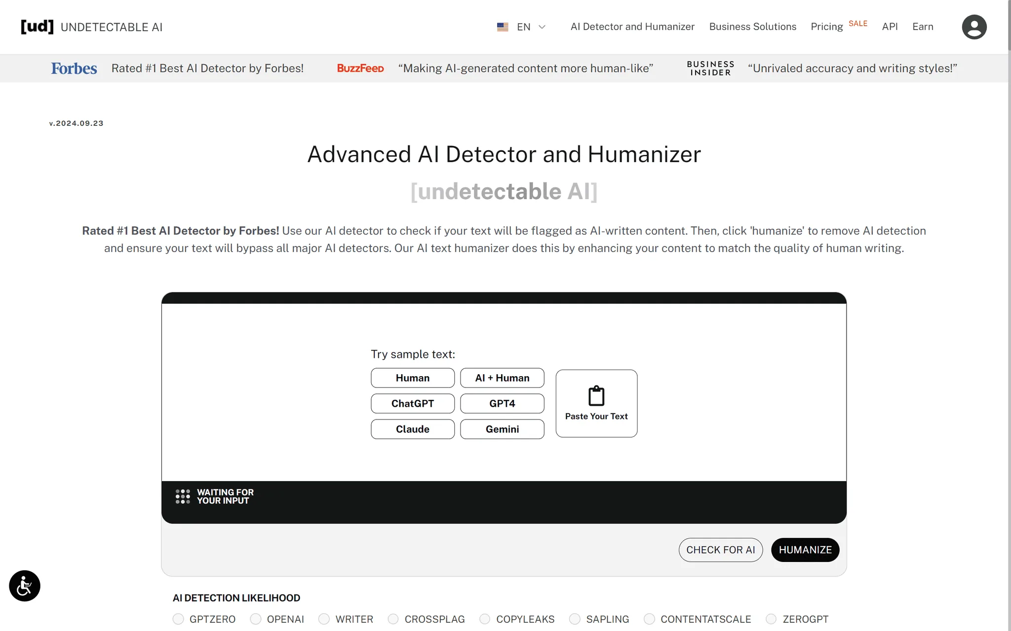 OpenGraph image for Undetectable AI homepage