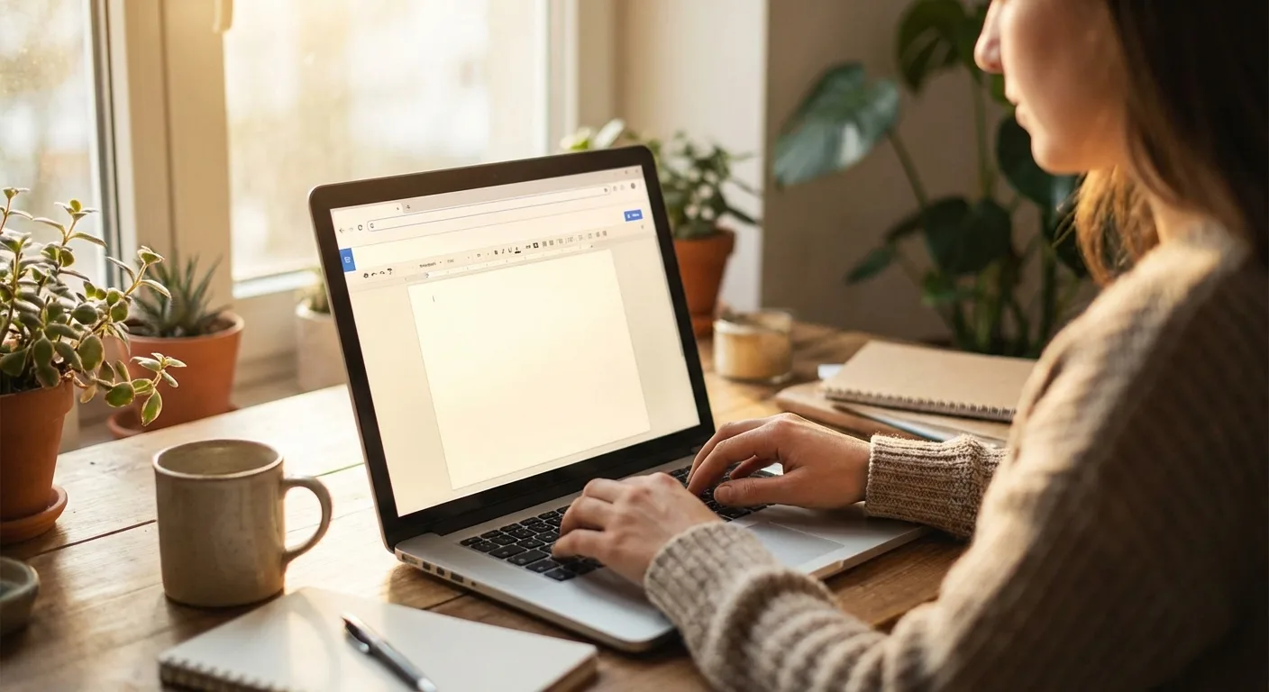 Person typing content into AI paraphrasing tool on laptop - testing for human score results