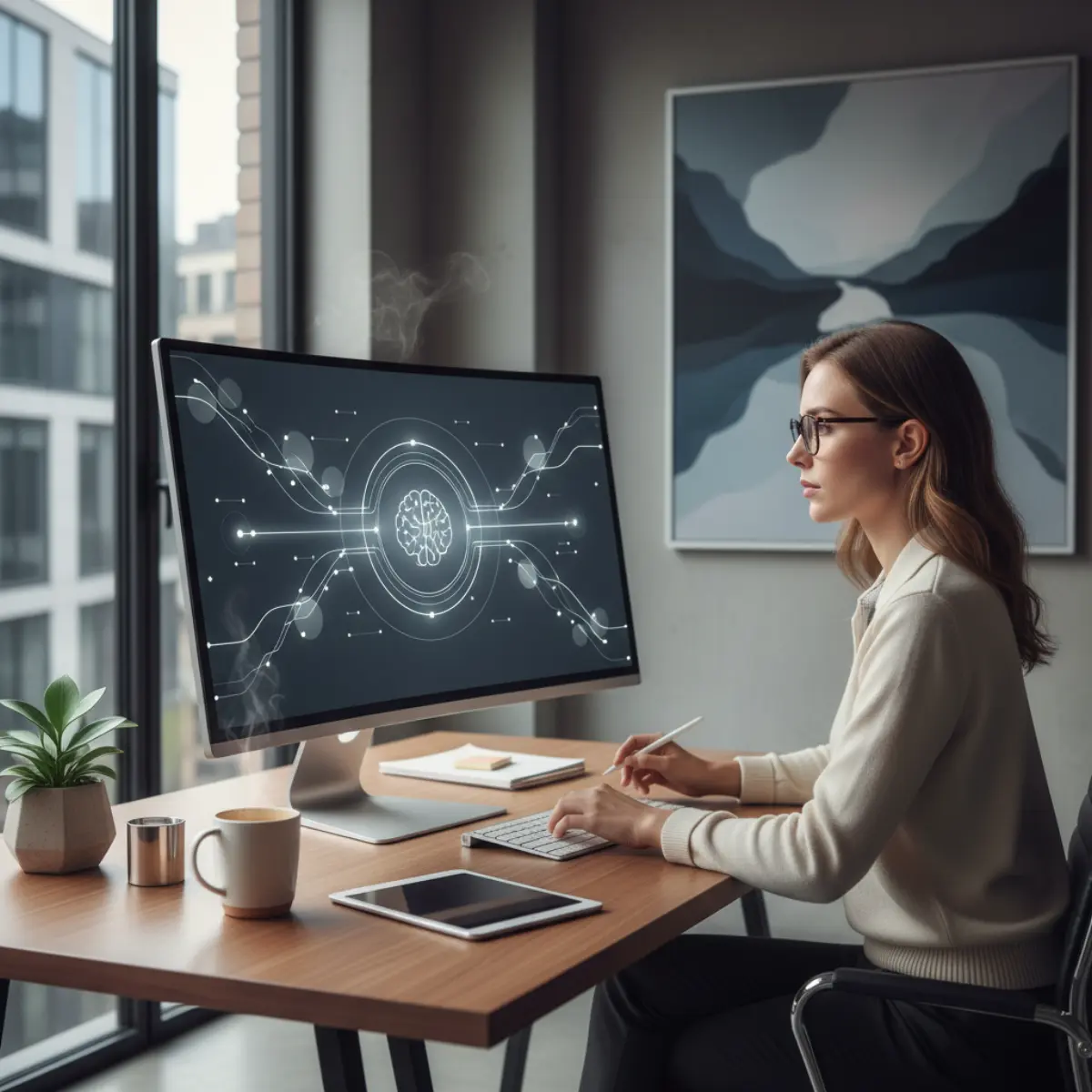 Diagram showing how an AI text generator processes prompts and generates output