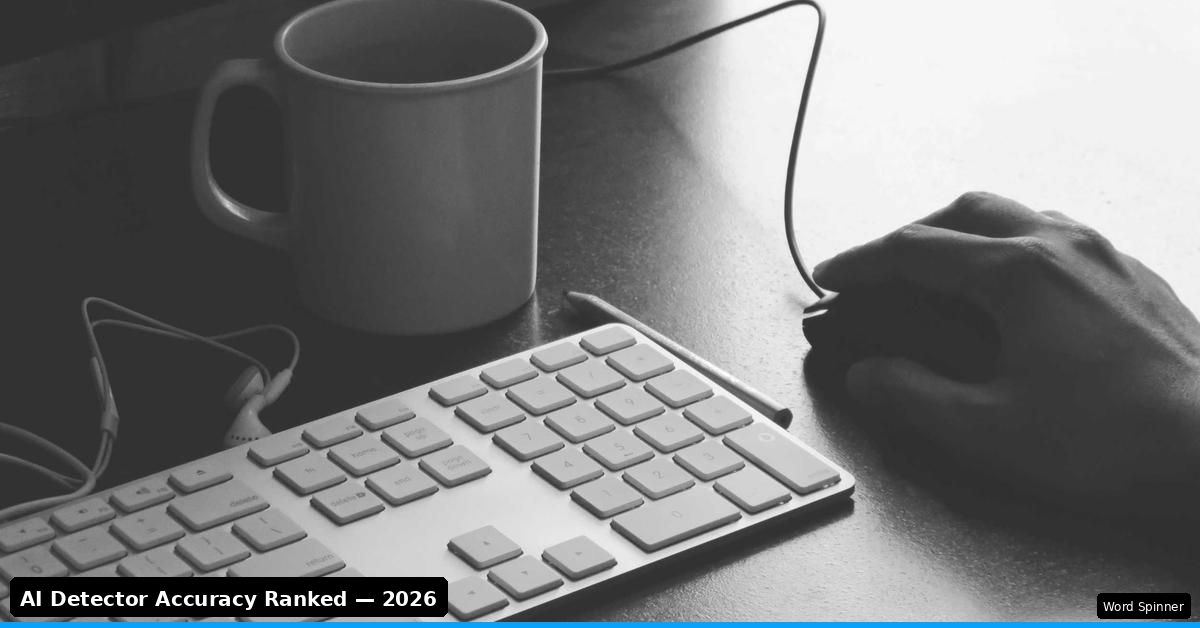 Person using keyboard and mouse to test AI detector accuracy and reliability rankings