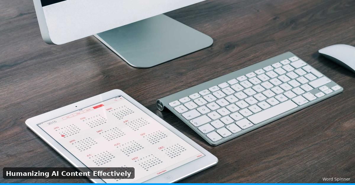 iMac and tablet setup for humanizing AI-generated content effectively