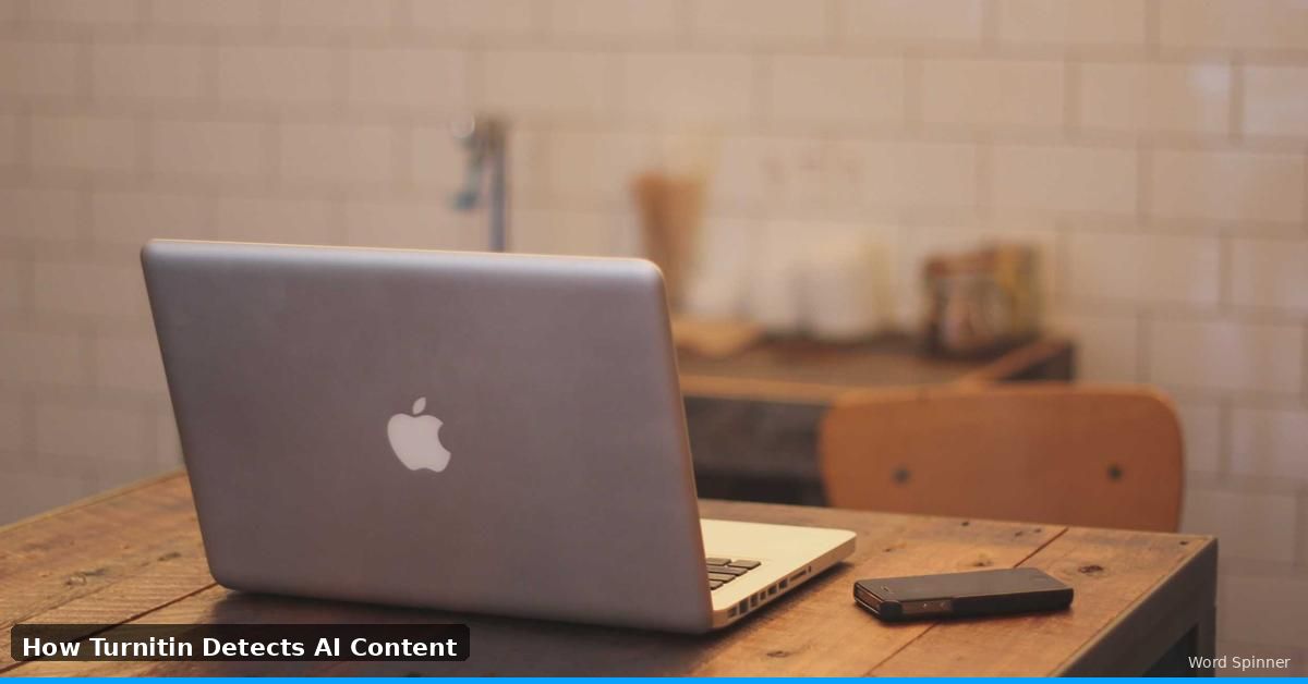 Close-up of laptop screen showing how Turnitin detects AI content