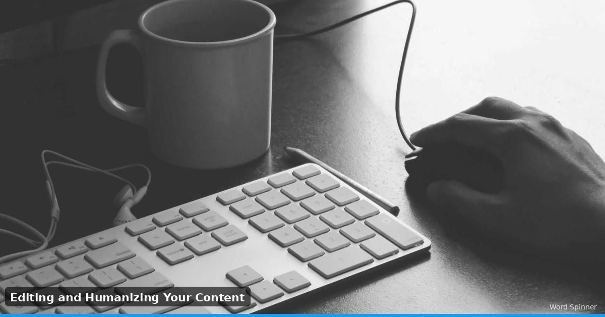 Hand on keyboard editing and humanizing AI-generated content