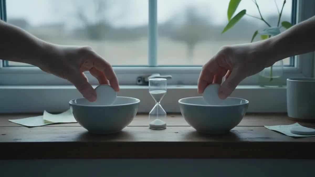 Creator moves blank tokens between bowls while tracking Kling AI daily credits refresh timing