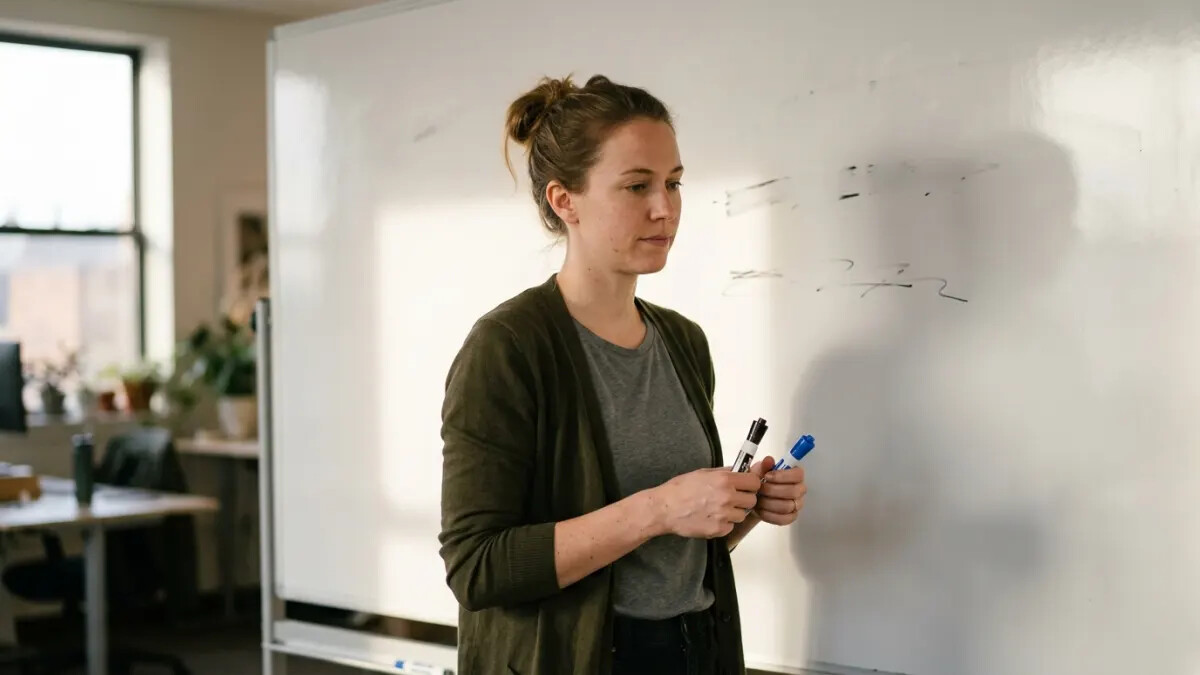 Creator mapping Wordtune alternative rewrite ideas on a mostly blank whiteboard