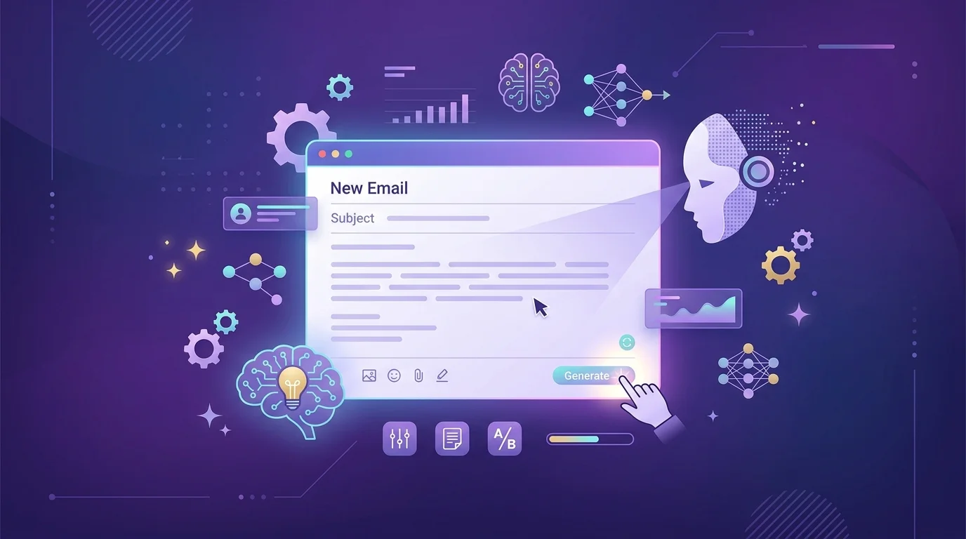 Handgetekend notebook-diagram dat de 5 principes van effectieve cold emails toont: schrijf als peer, personalisatie, hun wereld eerst, lage drempel CTA, en kort en krachtig