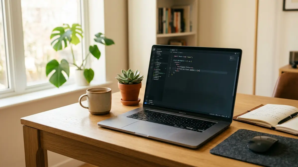 Modern desk setup with laptop displaying text editing tools for finding the best QuillBot alternatives in 2026